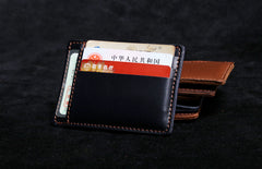 Genuine Leather Mens Cool Slim Front Pocket Wallet Leather Wallet Men Small Wallets  for Men
