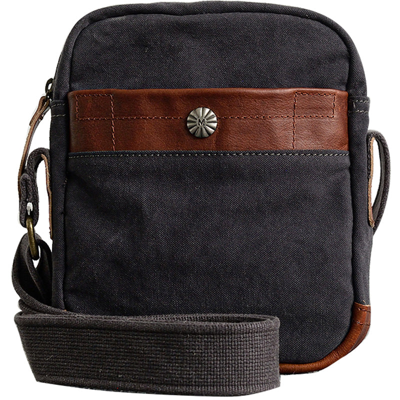 Canvas Leather Mens Cool Messenger Bag Sling Bag Chest Bag Bike Bag Cycling Bag for men