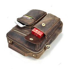 Genuine Leather Mens Cool Messenger Bag Work Bag Satchel Bag Briefcase Bag for men
