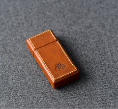 Cool Mens Green Leather Portable Ashtray Travel Ashtray Pocket Ashtray Lighter for Men - iwalletsmen