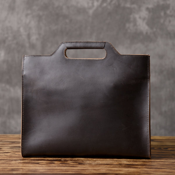 Genuine Leather Mens Cool Clutch Wristlet Bag Briefcase Work Bag Business Bag for men