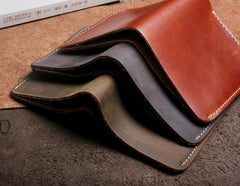 Handmade Leather Mens Cool Slim Leather Wallet Men Small Wallets Bifold for Men