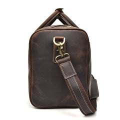 Genuine Leather Mens Cool Weekender Bag Travel Bag Duffle Bags Overnight Bag Holdall Bag for men