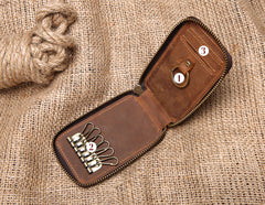 Handmade Leather Mens Cool Key Wallet Car Key Holder Case Card Wallet for Men