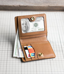 Handmade Leather Mens Cool Slim Leather Wallet Men Small Wallets Bifold for Men