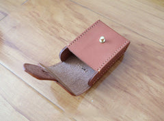 Cool Brown Handmade Leather Mens Cigarette Case Cigarette Holder Case with Belt Loop for Men - iwalletsmen