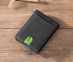 Handmade Leather Mens Cool billfold Wallet Card Holder Small Card Slim Wallets for Men