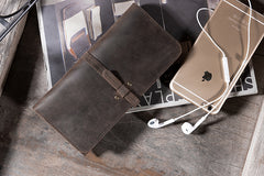 Handmade Leather Mens Clutch Wallet Cool Leather Wallet Long Phone Wallets for Men - iwalletsmen