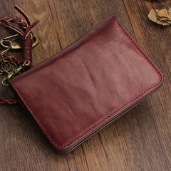 Genuine Leather Mens Chain Biker Wallet Cool Leather Wallet Small Wallets for Men