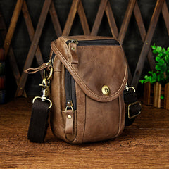 Leather Belt Pouch Mens Small Cases Waist Bag Hip Pack Belt Bag Fanny Pack Bumbag for Men