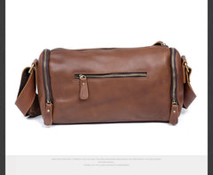 Genuine Leather Mens Messenger Bag Cool Weekender Bag Travel Bag Duffle Bags Overnight Bag Holdall Bag for men