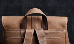 Genuine Leather Mens Cool Backpack Sling Bag Large Black Travel Bag Hiking Bag for men