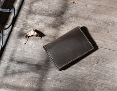 Handmade Leather Mens Cool billfold Wallet Card Holder Small Card Slim Wallets for Men