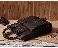 Handmade Leather Mens Cool Messenger Bag Work Bag Satchel Bag Briefcase Bag for men