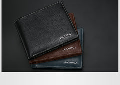 Genuine Leather Mens Cool Slim Leather Wallet Men Small Wallets Bifold for Men