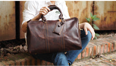 Cool Leather Mens Weekender Bags Vintage Travel Bags Duffle Bag for Men - iwalletsmen