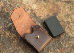 Cool Mens Leather Zippo lighter Holder with clip Zippo Lighter Case with Loop - iwalletsmen