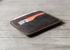 Handmade Leather Mens Cool billfold Wallet Card Holder Small Card Slim Wallets for Men
