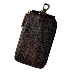 Vintage Leather Mens Small Key Zipper Wallets Cool Card Wallet for Men - iwalletsmen