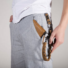 Handmade Leather Mens Chain Biker Wallet Cool Leather Wallet Bifold billfold Wallets - iwalletsmen