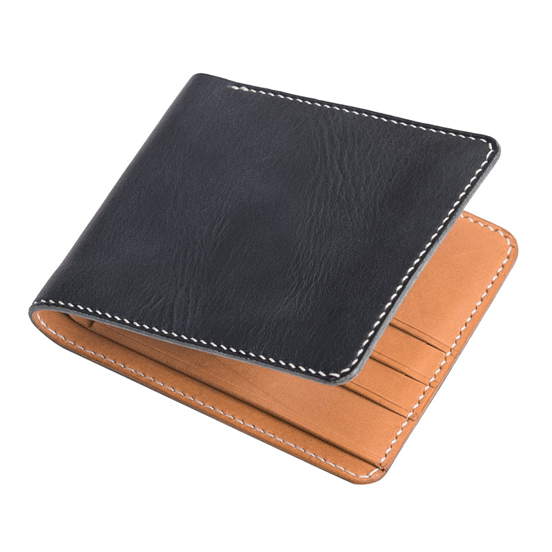 Handmade Leather Mens Cool Slim Leather Wallet Men Small Wallets Bifold for Men