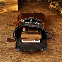 Leather Belt Pouch Mens Small Cases Waist Bag Hip Pack Belt Bag Fanny Pack Bumbag for Men