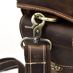 Handmade Leather Mens Cool Small Messenger Bag SLR Camera Case Bag Cycling Bag for men