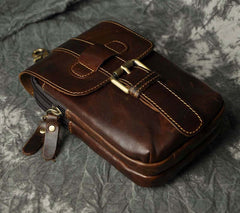 Leather Belt Pouch Mens Small Cases Waist Bag Hip Pack Belt Bag Fanny Pack Bumbag for Men