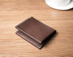 Handmade Leather Mens Cool Slim Leather Wallet Men Small Wallets Bifold for Men