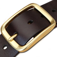 Handmade Genuine Custom Leather Mens Leather Men Brown Black Belt - iwalletsmen
