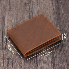 Handmade Leather Mens Cool Slim Leather Wallet Card Wallet Holders Men Small Wallets Bifold for Men