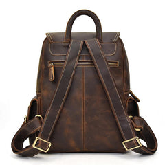 Leather Mens Cool Backpack Large Coffee Travel Bag Hiking Bag For Men - iwalletsmen