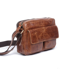 Genuine Leather Mens Cool Messenger Bag Chest Bag Bike Bag Cycling Bag for men