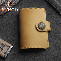 Handmade Leather Floral Mens Cool billfold Wallet Card Holder Small Card Slim Wallets for Men