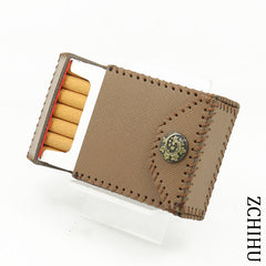 Handmade Cool Leather Mens Khaki Cigarette Holder Case Cigarette Holder for Men - iwalletsmen
