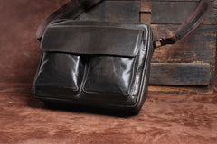Handmade Leather Mens Cool Messenger Bag Chest Bag Bike Bag Cycling Bag for men