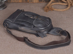 Leather Mens Sling Bag Sling Shoulder Bag Sling Backpack for men - iwalletsmen
