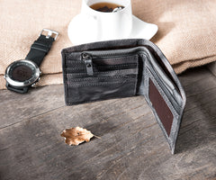 Handmade Leather Mens Cool Slim Leather Wallet Men Small Wallets Bifold for Men