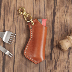 Cool Mens Leather disposable Lighter Case with Loop lighter Holder with clips - iwalletsmen