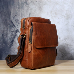 Genuine Leather Mens Cool Messenger Bag Small Bag Chest Bag Bike Bag Cycling Bag for men