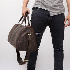 Genuine Leather Mens Cool Weekender Bag Travel Bag Duffle Bags Overnight Bag Holdall Bag for men