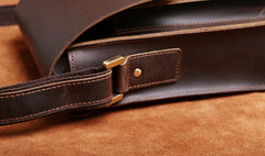 Handmade Leather Mens Cool Messenger Bag Square Bag Chest Bag Bike Bag Cycling Bag for men