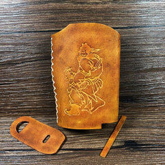 Handmade Leather Brown Mens ASVAPE MICHAEL Cigarette Case Holder for Men - iwalletsmen