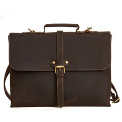 Vintage Mens Leather Briefcase Business Handbag Shoulder Bags For Men - iwalletsmen