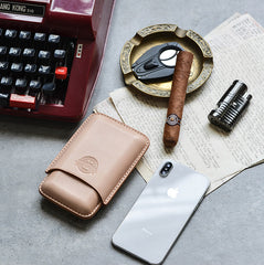 Cool Green Leather Mens 3pcs Cigar Case Cool Custom Leather Cigar Case for Men - iwalletsmen