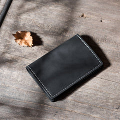 Handmade Leather Mens Cool billfold Wallet Card Holder Small Card Slim Wallets for Men