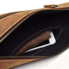 Cool Leather Sling Bag for Men Vintage Chest Bag Crossbody Sling Bags For Men - iwalletsmen