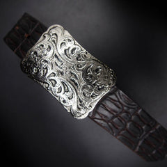 Handmade Genuine Leather Punk Rock Chinese Floral Mens Cool Men Biker Trucker Leather Belt