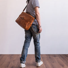 Genuine Leather Mens Cool Messenger Bag Work Bag Satchel Bag Briefcase Bag for men
