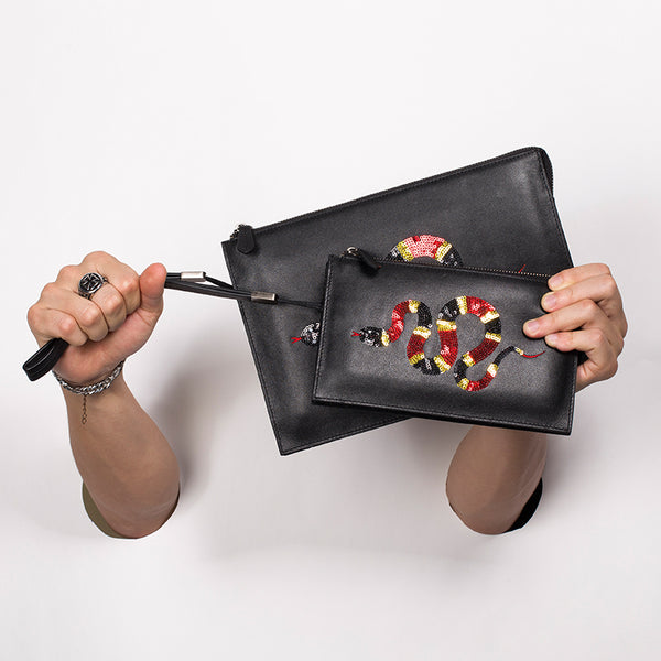 Handmade Leather Mens Cool Long Leather Wallet Zipper Clutch Wristlet Wallet for Men - iwalletsmen